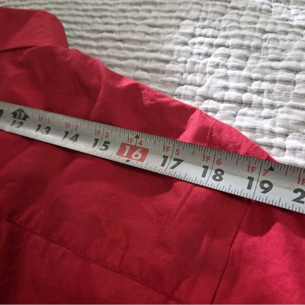 Michael & David Red Dress Button Down contrast sleeves. Gorgeous - Picture 13 of 13